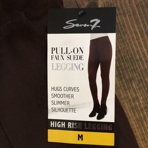 Seven 7 High waist Brown Soft Brushed Faux Suede Leggings